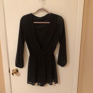 Black long sleeve romper